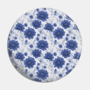 Wild Navy Cornflowers Flowers. Watercolor Pattern Pin