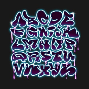 Neon Graffiti Alphabet T-Shirt