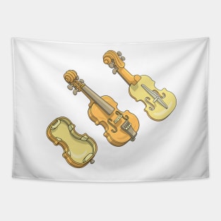 Violin Illustration Tapestry