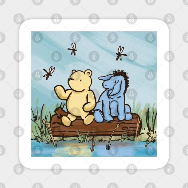 Pooh and Eeyore Magnet by Imagine8 Design