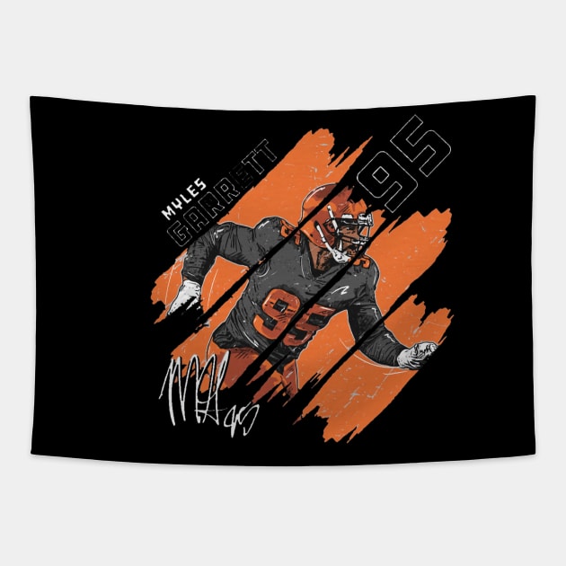 Myles Garrett Cleveland Stripes Tapestry by MASTER_SHAOLIN