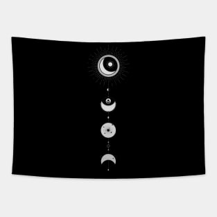 Crescent - Moon and Constellations Sacred Geometry (Gold Edition) Tapestry