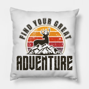 Find your great adventure, Camping vintage, Camping partners for life, Outdoor activity Pillow