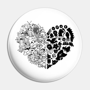 Heart Doodle Pin