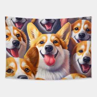 Dog Corgi Wild Nature Funny Happy Humor Photo Selfie Tapestry