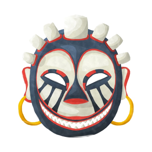 Watercolor tribal mask by lirch