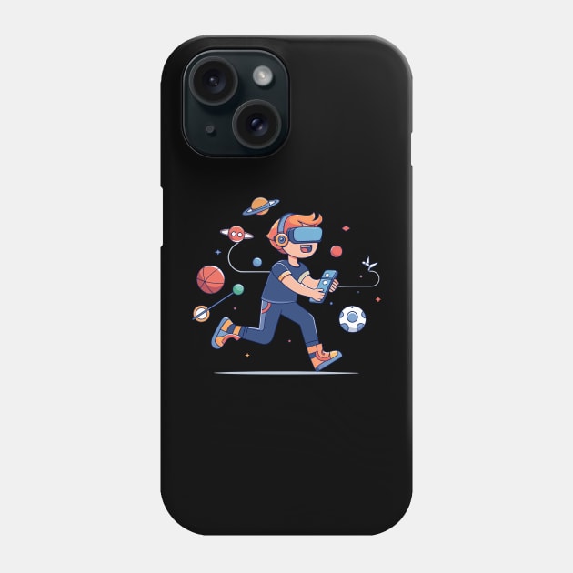 boy playing vr Phone Case by Shapwac12