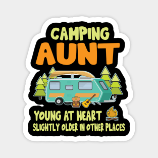 Camping Aunt Young At Heart Slightly Older In Other Places Happy Camper Summer Christmas In July Magnet