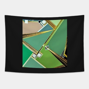 GREEN ART DECO GEOMETRIC MOD DESIGN Tapestry