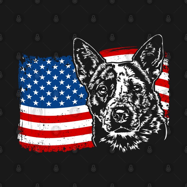 Australian Cattle Dog American Flag by wilsigns