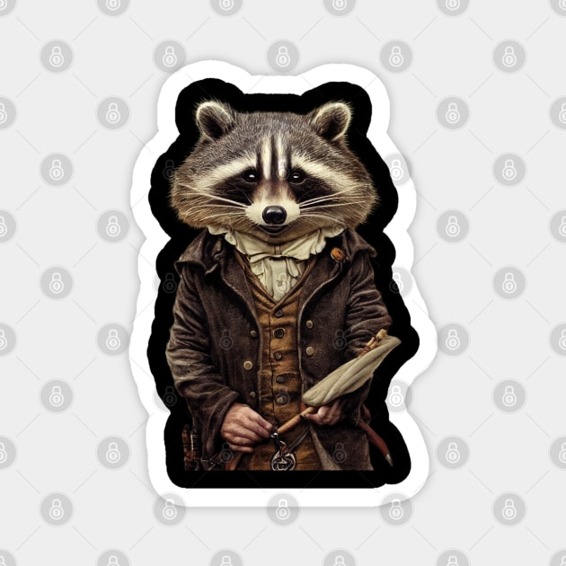 Raccoon Dressed Up Like Bilbo Baggins Magnet by starryskin