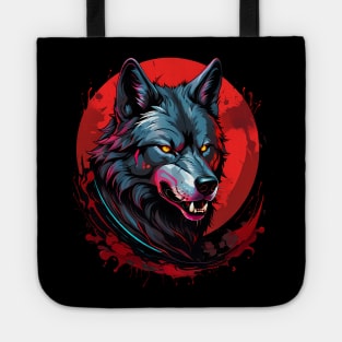 Wolf face bloodmoon Tote