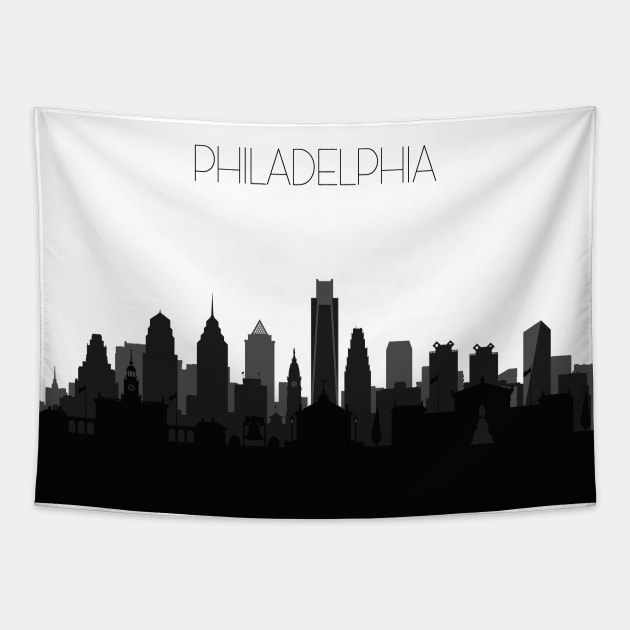 Philadelphia Skyline V2 Tapestry by inspirowl