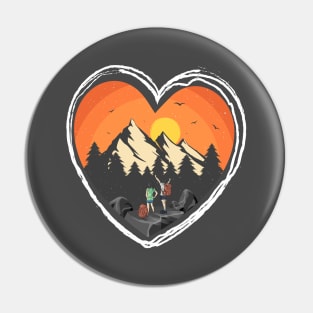 Hiking Is My Valentine Pin