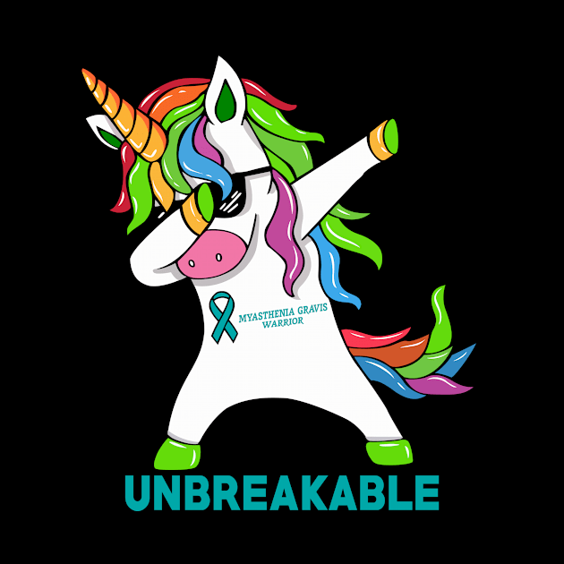 Myasthenia Gravis Awareness Unicorn Warrior Unbreakable by mateobarkley67