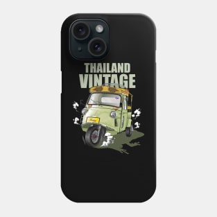 Thailand vintage green car frog tuk-tuk in Trang southern Thailand Phone Case