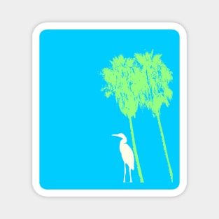 Heron and Palm Trees Magnet