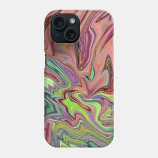 Liquid Marble, Green and Pink Phone Case