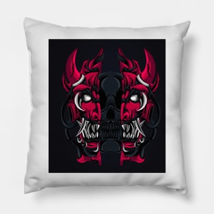 Summon the Darkness : Limited Edition Satan Skull Logo - Perfect for Halloween Shirts & Stickers! Pillow