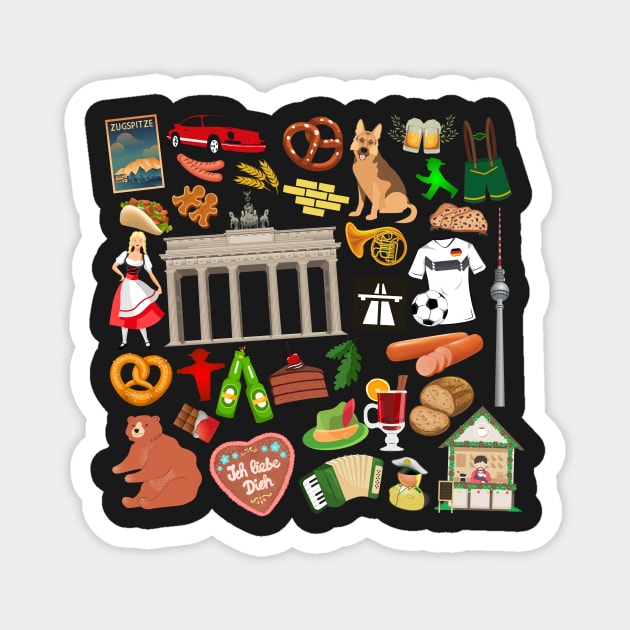 Germany Travel Icons Magnet by FancyPlanet