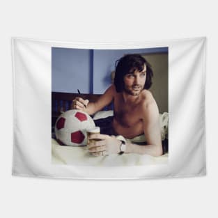 George Best in hotel room Tapestry