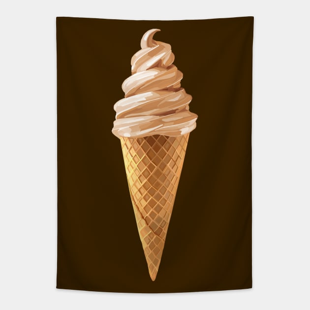 Butter Pecan Ice Cream Cone Tapestry by Art by Deborah Camp