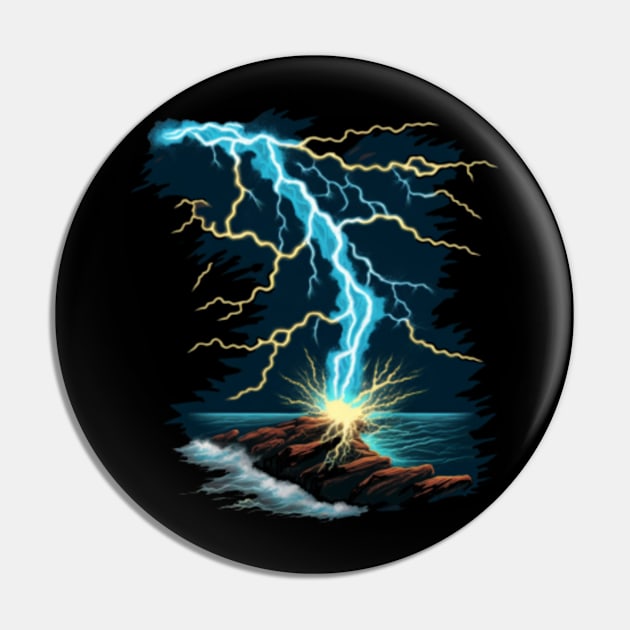 Lightning Bolt Sea Mountain Pin by GIFTGROO