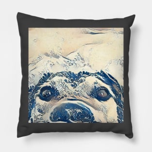 Cute puppy painting (pet, dog, pretty and hiking) Pillow