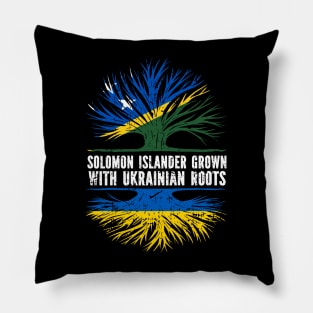 Solomon Islander Grown with Ukrainian Roots Flag Pillow