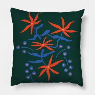 Abstract Retro Botanical Art Pillow