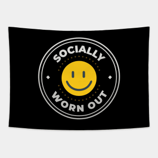 Socially worn out logo Tapestry