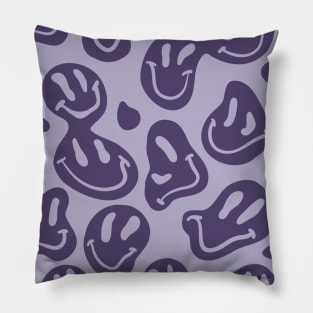 Melted purple emojis Pillow