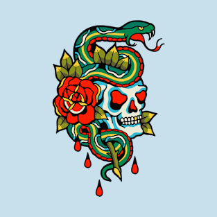 Snake's Skull Flowers T-Shirt