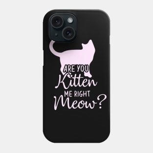 Funny Humor Cat Gift, Are You Kitten Me Right Meow Phone Case