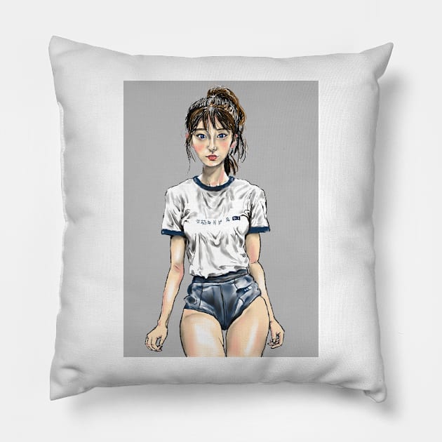 Volleyball Time Pillow by The Drawing Artist