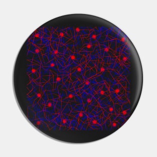 Connecting the Dots Abstract in Red and Blue Pin