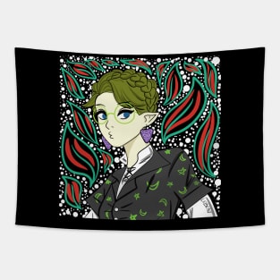 little witch elf in floral style pattern Tapestry