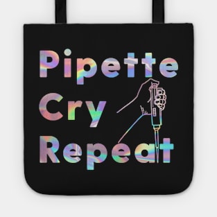 PCR Pipette Cry Repeat Holographic Tote