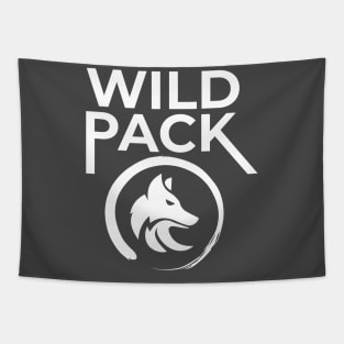 Wild Pack Logo White Tapestry