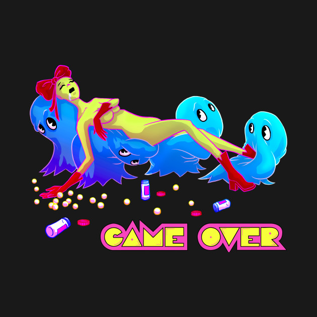 Game Over - Ms Pac Man - T-Shirt | TeePublic