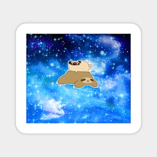 Little Pug and Sloth - Night Sky Magnet