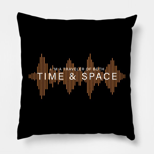 I'm a traveler of both time & space - vintage design Pillow by BodinStreet