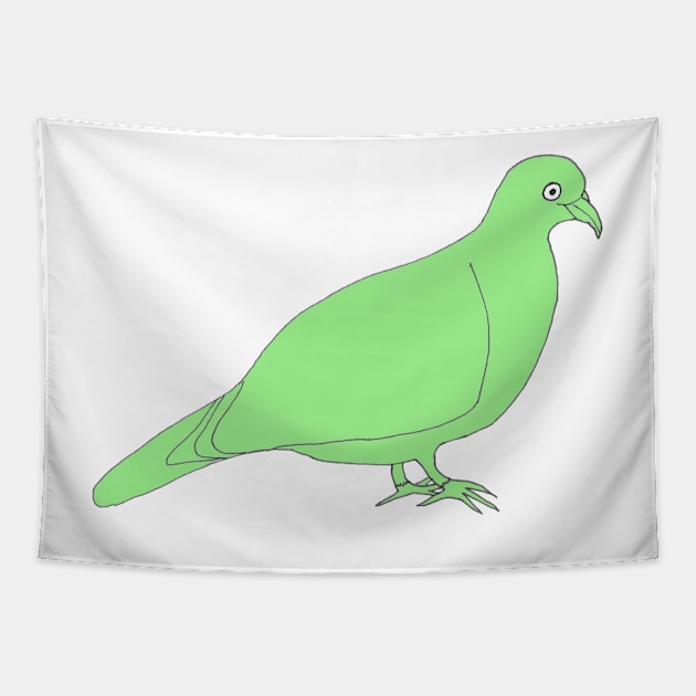 Line Pigeon Green Tapestry by thelittleforest