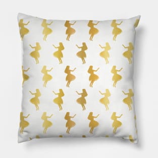 Hula Girl Gold Foil Pillow