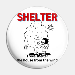 shelter ,Trees shelter  the house from the wind. Pin