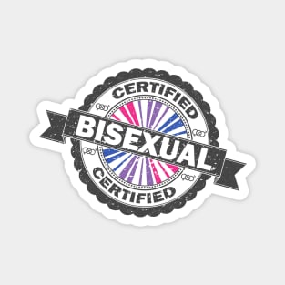 Certified Bisexual Pride Seal of Approval with Pride Flag Background Magnet