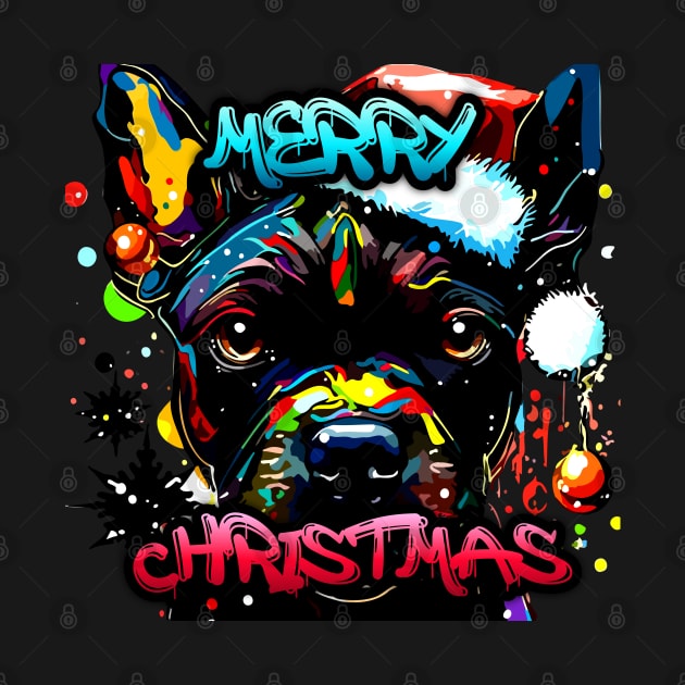 Merry Christmas Pitbull - Christmas Graphic Graffiti Art - Holiday Gift by MaystarUniverse