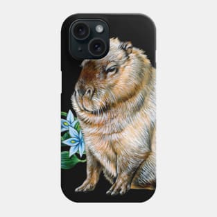 Capybara with Water Hyacinth Phone Case