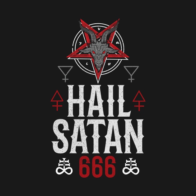 Hail Satan I Satanic 666 Occult I Death Black Metal design by biNutz