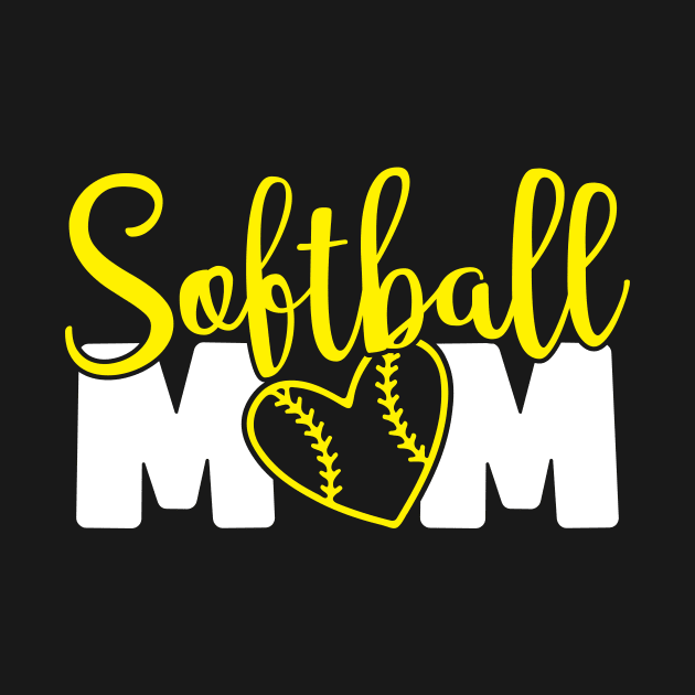 Softball Mom - Heart by Proud Parent